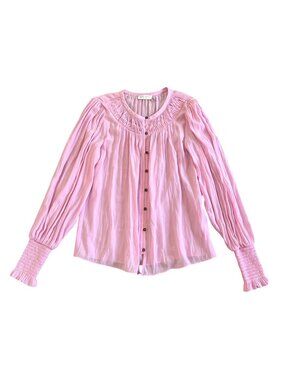 Ramy Brook Sz S Isla Puff Sleeve Pink Top Long Sleeve Blouse